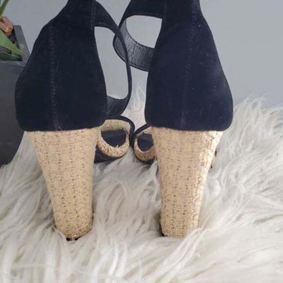 Shoe Republic LA Black Chunky Heel Open Toe Strappy Sandals Size 7.5 - Picture 4 of 10